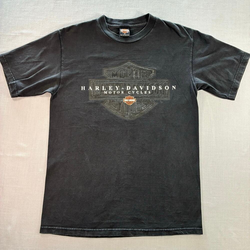 Harley Davidson Milano Italia Black Graphic T Shirt Mens Medium Biker